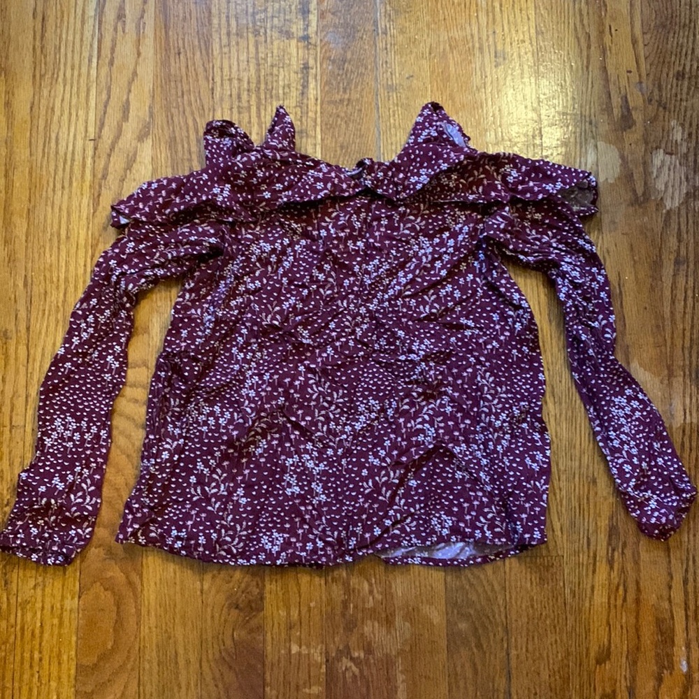 long sleeves purple shirt with flowers designs